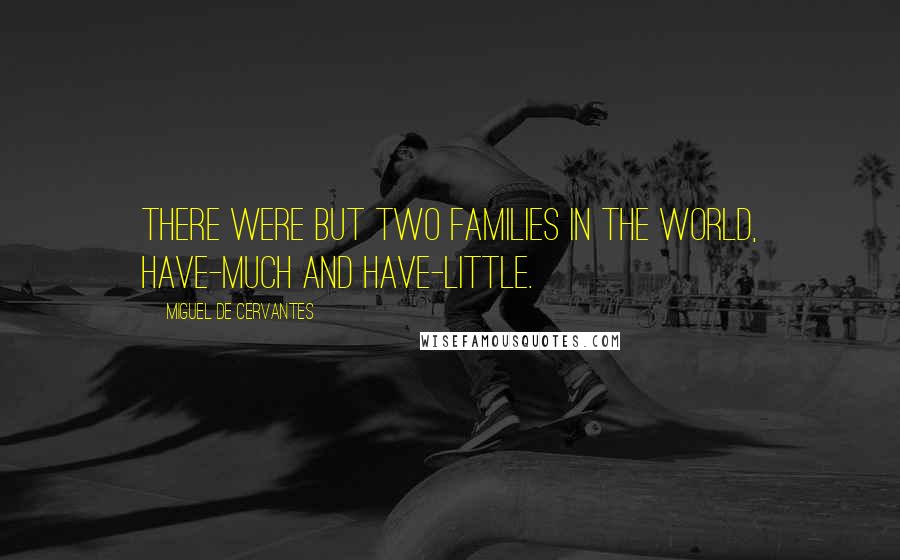 Miguel De Cervantes Quotes: There were but two families in the world, Have-much and Have-little.