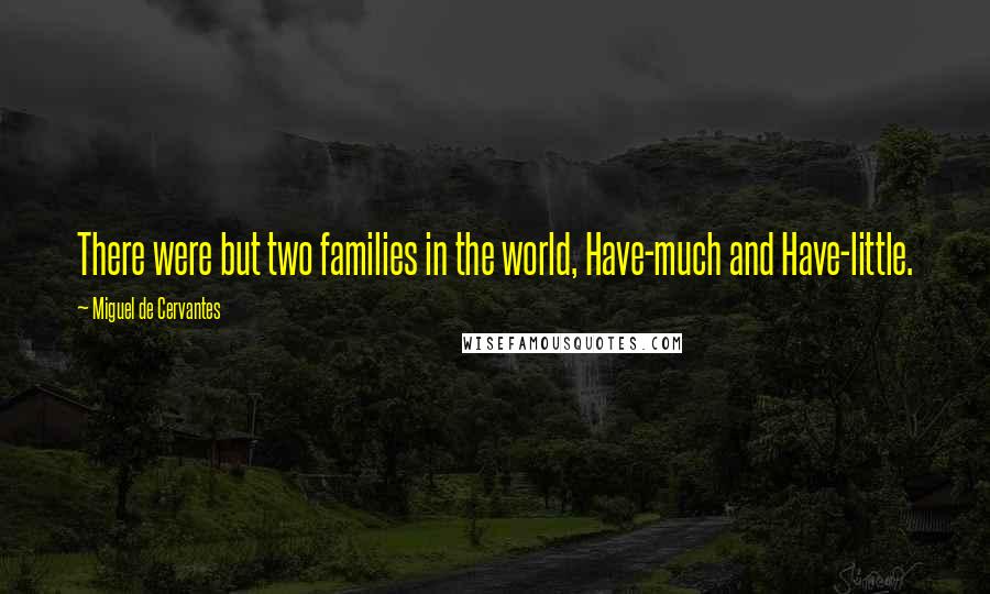 Miguel De Cervantes Quotes: There were but two families in the world, Have-much and Have-little.