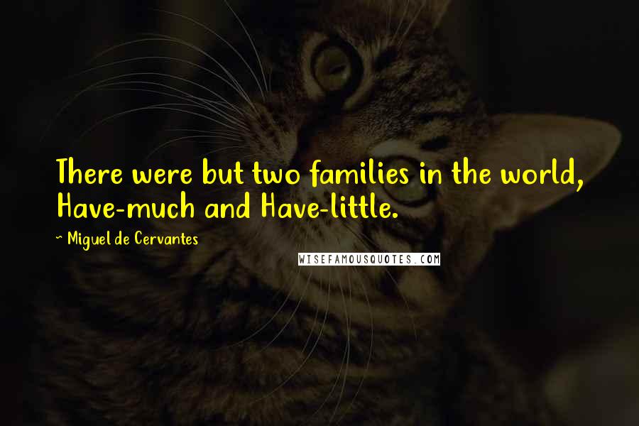 Miguel De Cervantes Quotes: There were but two families in the world, Have-much and Have-little.