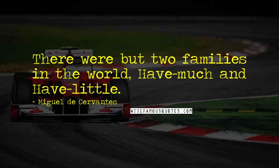 Miguel De Cervantes Quotes: There were but two families in the world, Have-much and Have-little.