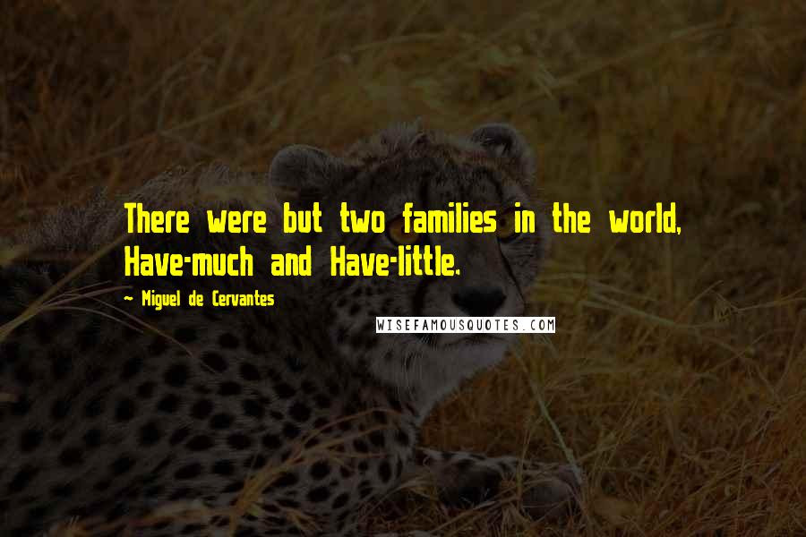 Miguel De Cervantes Quotes: There were but two families in the world, Have-much and Have-little.