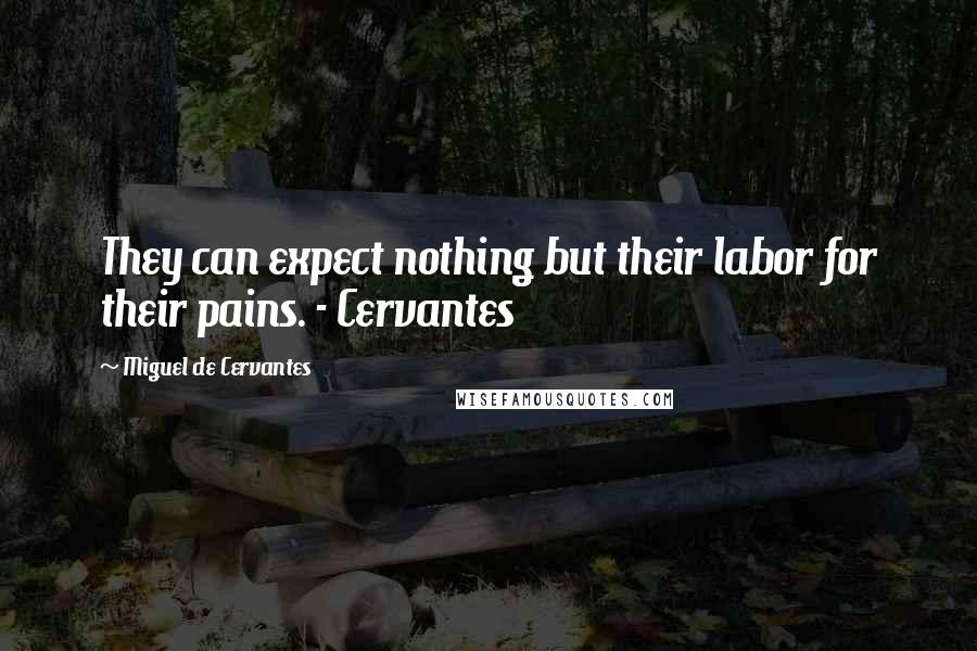 Miguel De Cervantes Quotes: They can expect nothing but their labor for their pains. - Cervantes