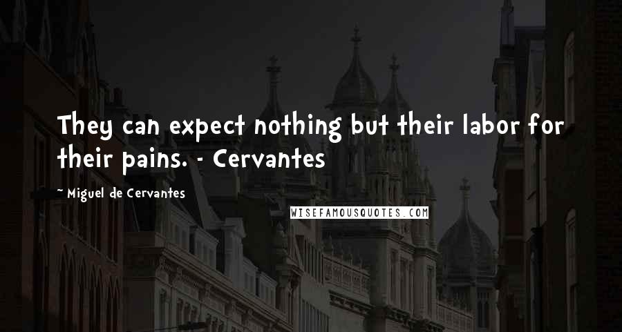 Miguel De Cervantes Quotes: They can expect nothing but their labor for their pains. - Cervantes