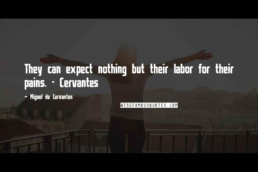 Miguel De Cervantes Quotes: They can expect nothing but their labor for their pains. - Cervantes