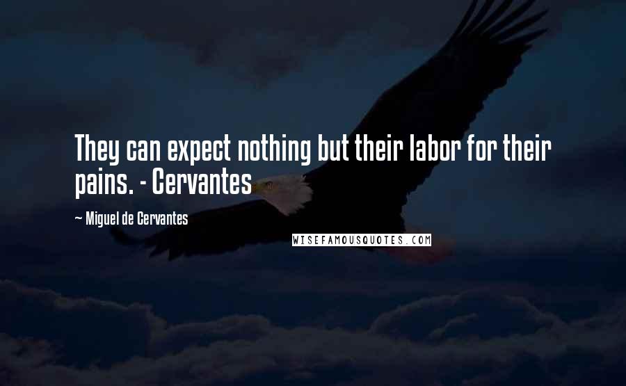 Miguel De Cervantes Quotes: They can expect nothing but their labor for their pains. - Cervantes
