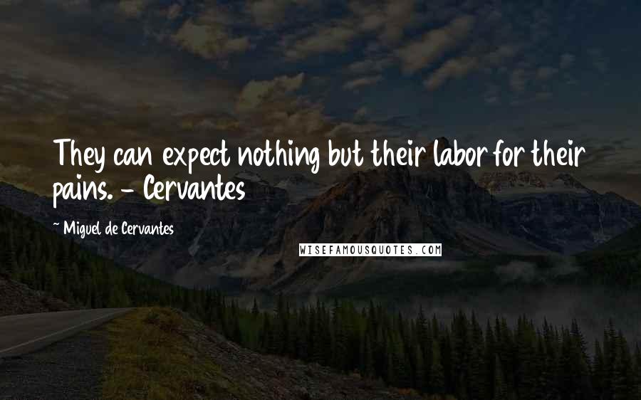 Miguel De Cervantes Quotes: They can expect nothing but their labor for their pains. - Cervantes