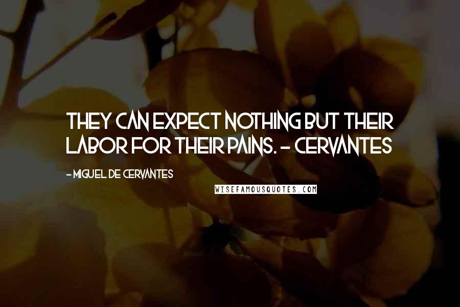 Miguel De Cervantes Quotes: They can expect nothing but their labor for their pains. - Cervantes