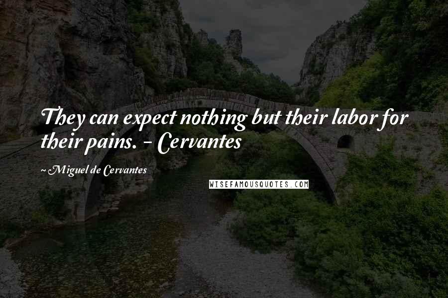Miguel De Cervantes Quotes: They can expect nothing but their labor for their pains. - Cervantes