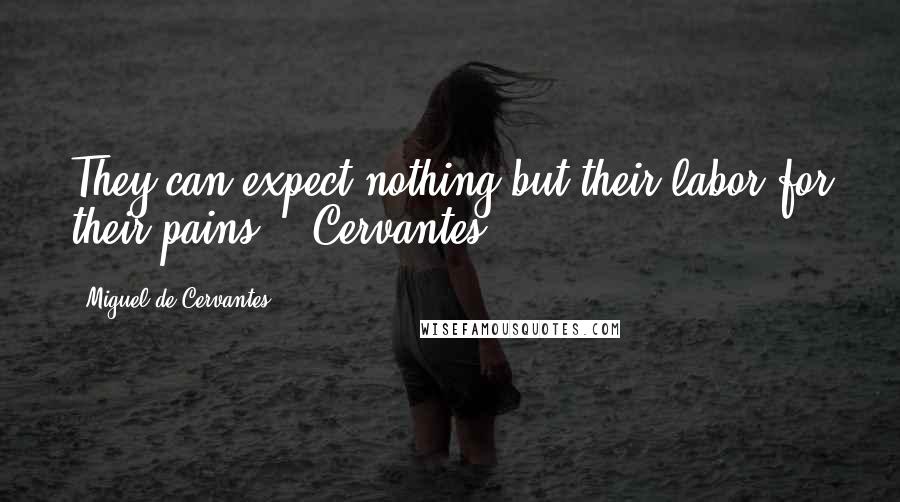 Miguel De Cervantes Quotes: They can expect nothing but their labor for their pains. - Cervantes