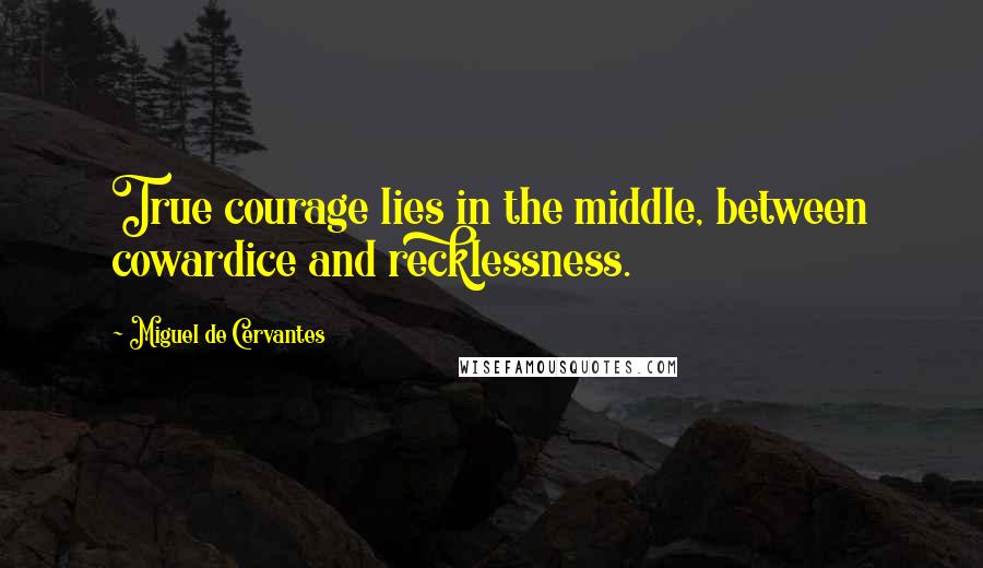 Miguel De Cervantes Quotes: True courage lies in the middle, between cowardice and recklessness.