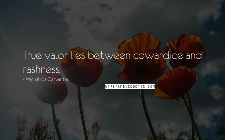 Miguel De Cervantes Quotes: True valor lies between cowardice and rashness.