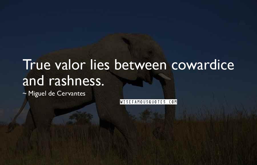 Miguel De Cervantes Quotes: True valor lies between cowardice and rashness.