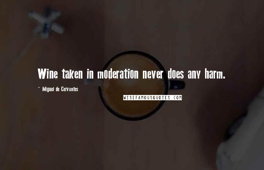 Miguel De Cervantes Quotes: Wine taken in moderation never does any harm.