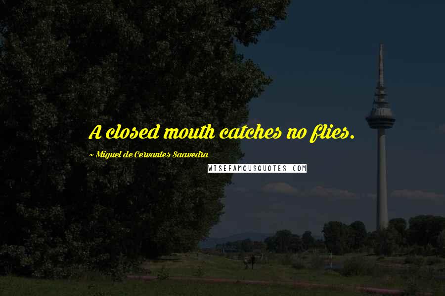 Miguel De Cervantes Saavedra Quotes: A closed mouth catches no flies.