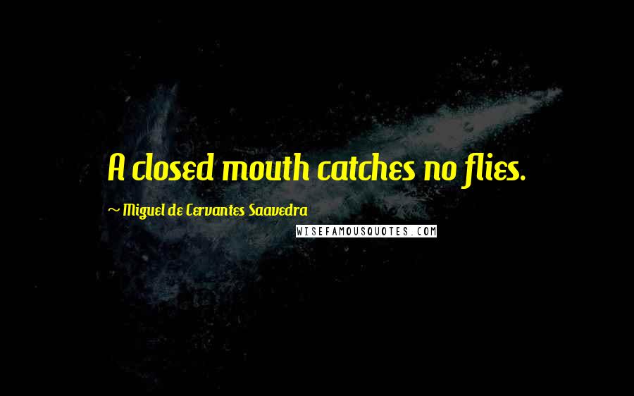 Miguel De Cervantes Saavedra Quotes: A closed mouth catches no flies.