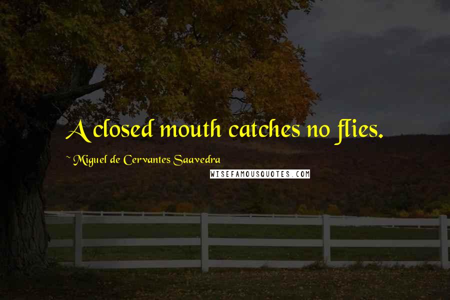 Miguel De Cervantes Saavedra Quotes: A closed mouth catches no flies.