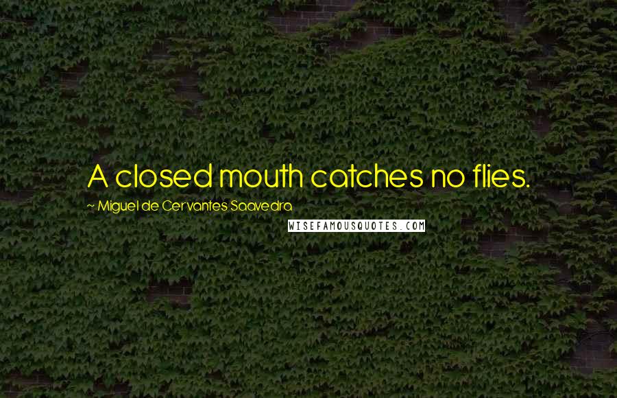 Miguel De Cervantes Saavedra Quotes: A closed mouth catches no flies.