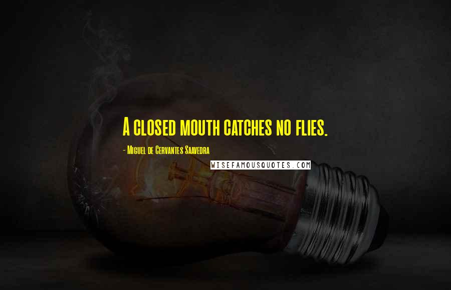 Miguel De Cervantes Saavedra Quotes: A closed mouth catches no flies.