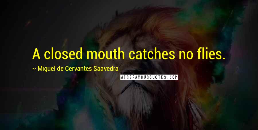 Miguel De Cervantes Saavedra Quotes: A closed mouth catches no flies.