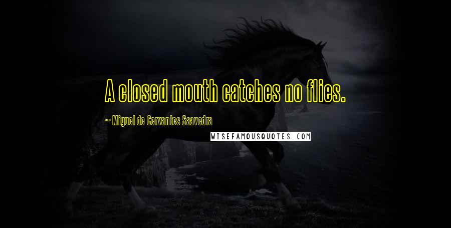 Miguel De Cervantes Saavedra Quotes: A closed mouth catches no flies.