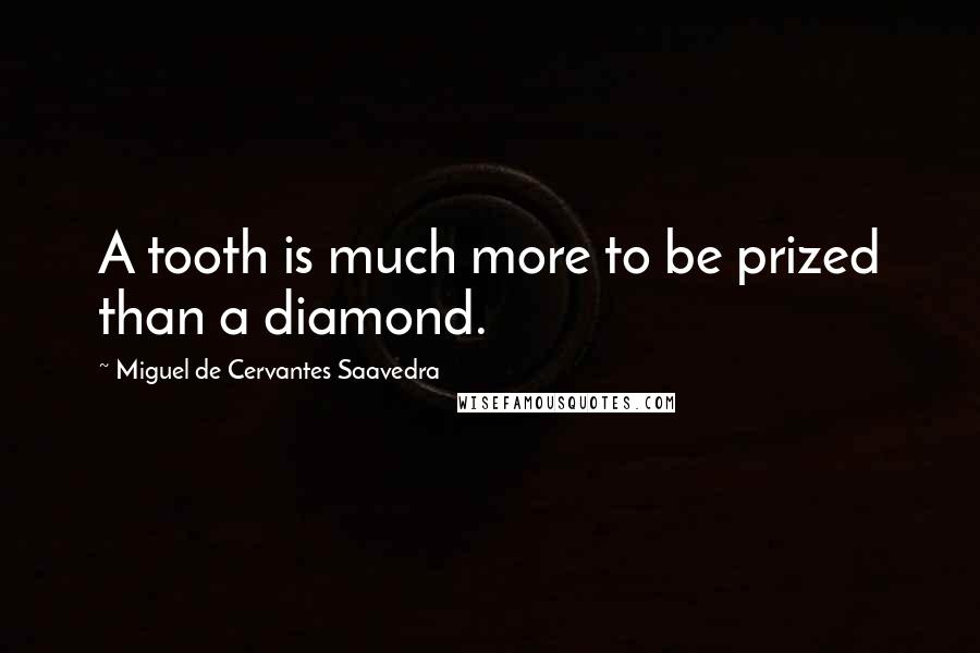 Miguel De Cervantes Saavedra Quotes: A tooth is much more to be prized than a diamond.