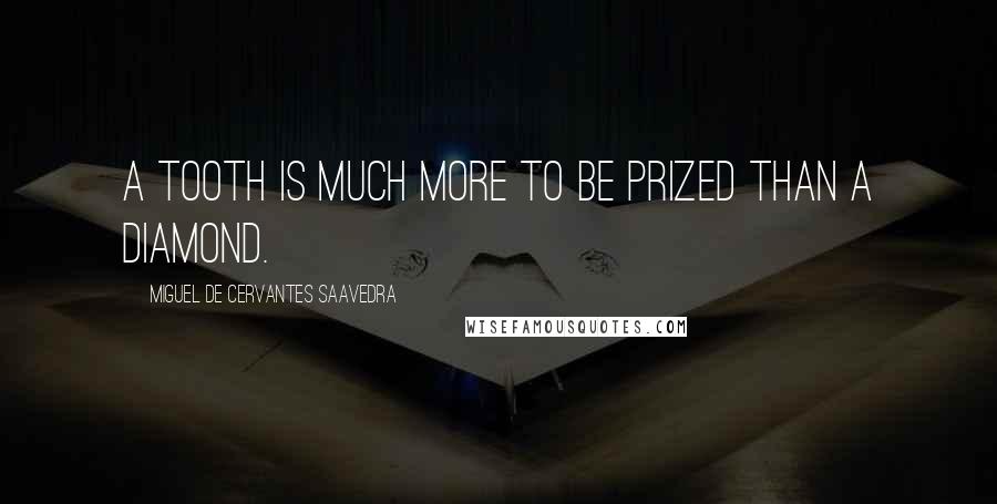 Miguel De Cervantes Saavedra Quotes: A tooth is much more to be prized than a diamond.
