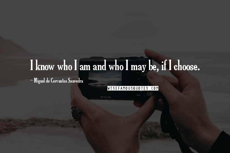 Miguel De Cervantes Saavedra Quotes: I know who I am and who I may be, if I choose.