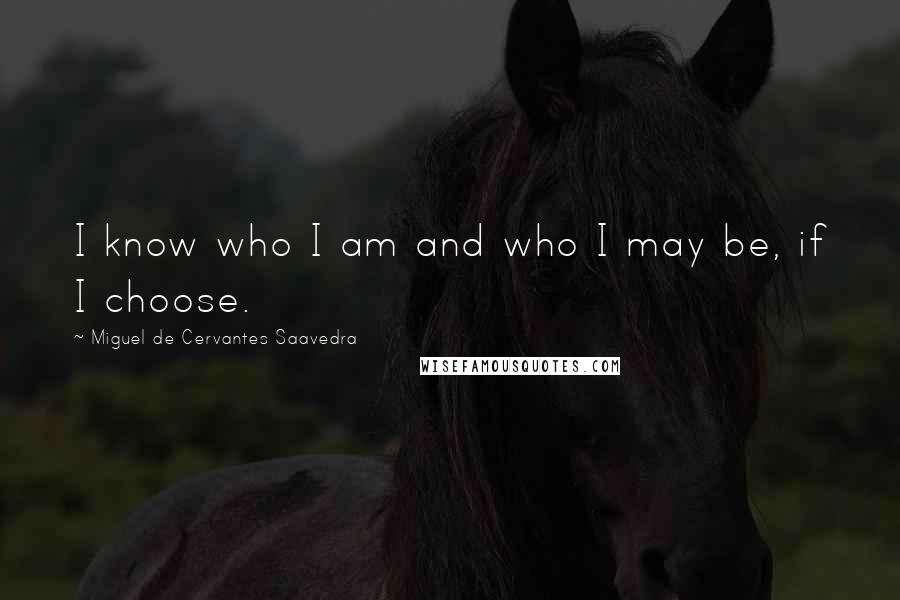 Miguel De Cervantes Saavedra Quotes: I know who I am and who I may be, if I choose.