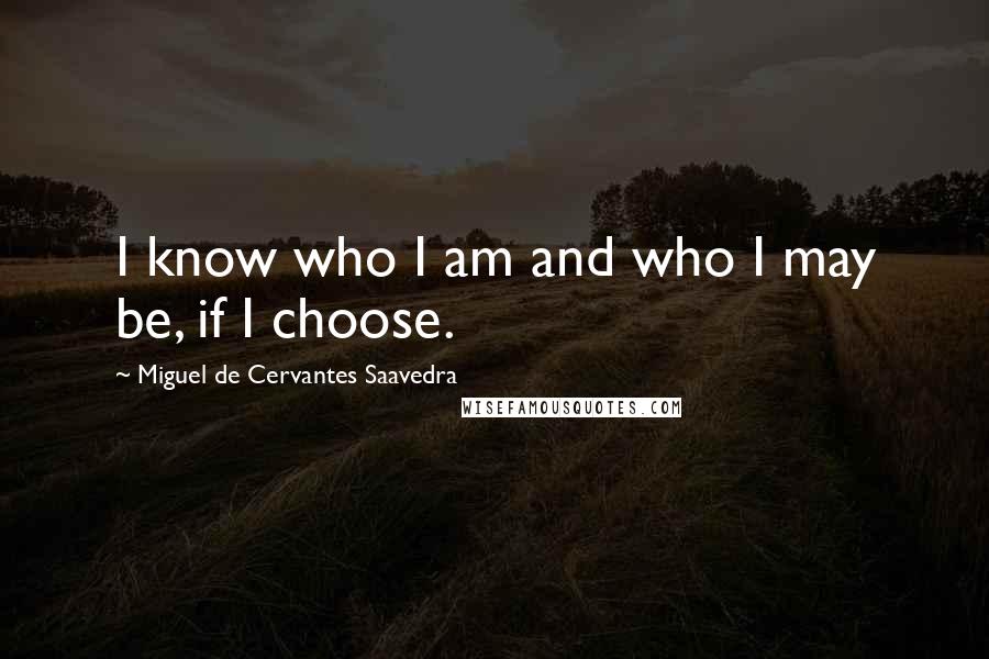 Miguel De Cervantes Saavedra Quotes: I know who I am and who I may be, if I choose.