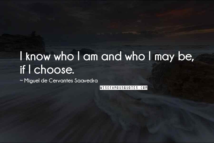 Miguel De Cervantes Saavedra Quotes: I know who I am and who I may be, if I choose.