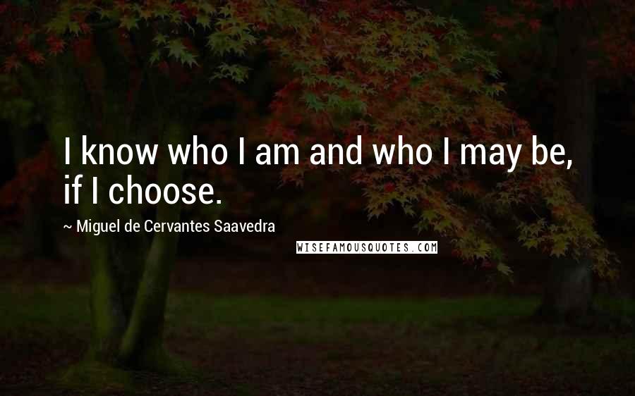 Miguel De Cervantes Saavedra Quotes: I know who I am and who I may be, if I choose.