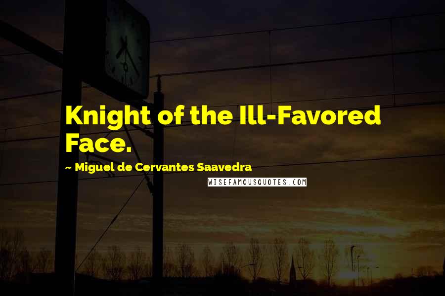 Miguel De Cervantes Saavedra Quotes: Knight of the Ill-Favored Face.
