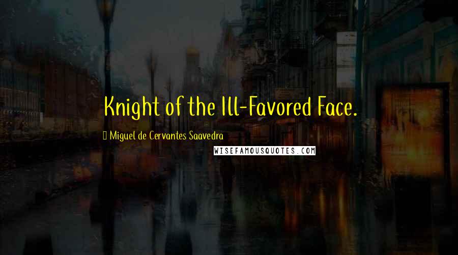 Miguel De Cervantes Saavedra Quotes: Knight of the Ill-Favored Face.