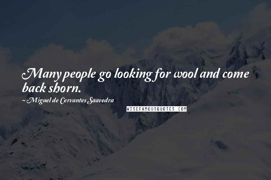 Miguel De Cervantes Saavedra Quotes: Many people go looking for wool and come back shorn.