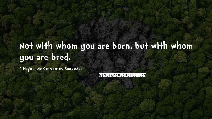 Miguel De Cervantes Saavedra Quotes: Not with whom you are born, but with whom you are bred.