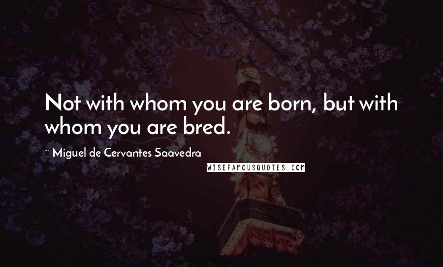 Miguel De Cervantes Saavedra Quotes: Not with whom you are born, but with whom you are bred.