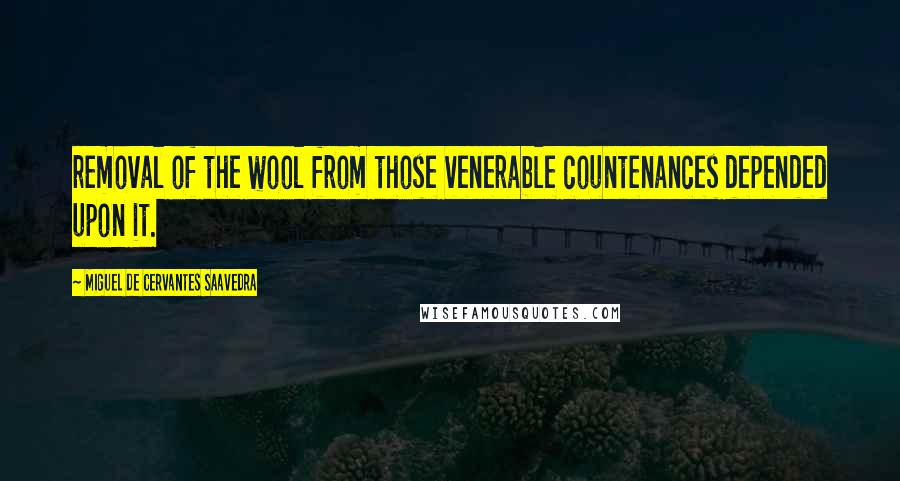 Miguel De Cervantes Saavedra Quotes: removal of the wool from those venerable countenances depended upon it.