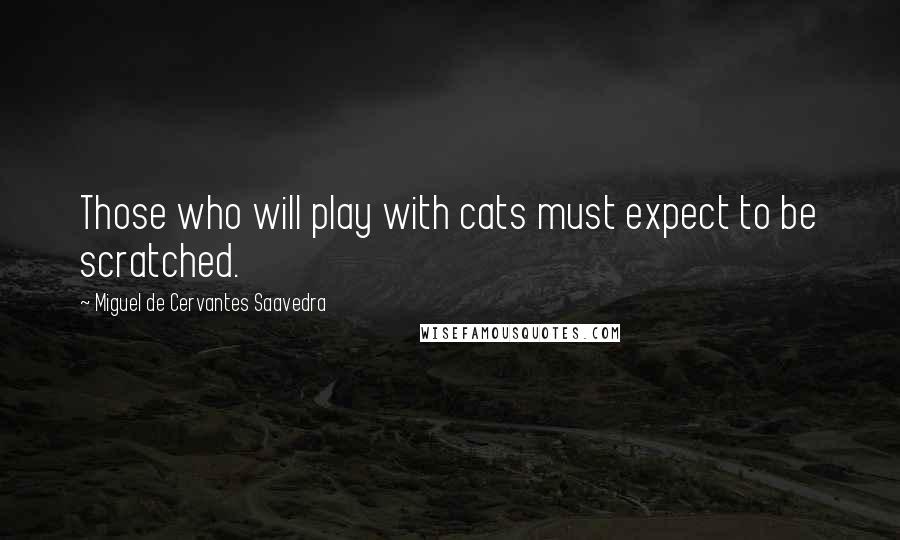 Miguel De Cervantes Saavedra Quotes: Those who will play with cats must expect to be scratched.