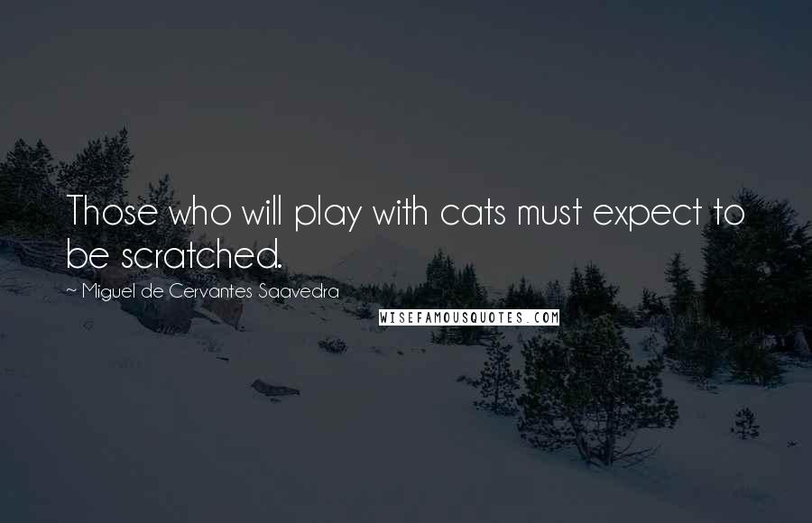 Miguel De Cervantes Saavedra Quotes: Those who will play with cats must expect to be scratched.