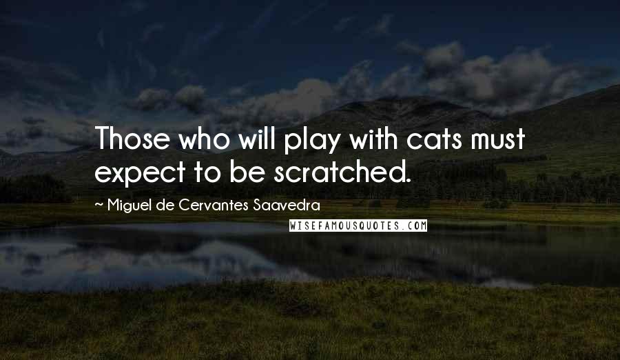 Miguel De Cervantes Saavedra Quotes: Those who will play with cats must expect to be scratched.