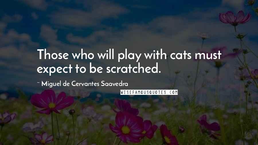 Miguel De Cervantes Saavedra Quotes: Those who will play with cats must expect to be scratched.