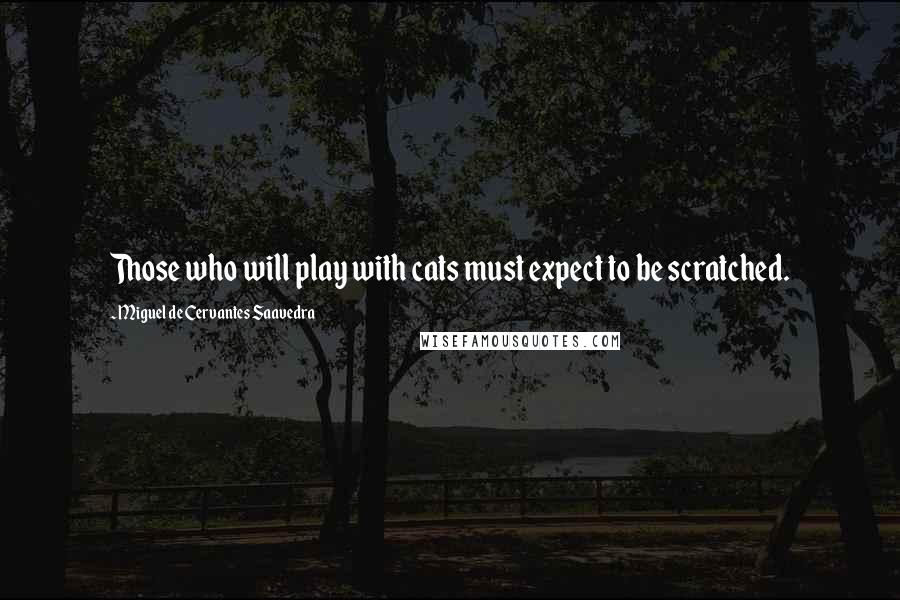 Miguel De Cervantes Saavedra Quotes: Those who will play with cats must expect to be scratched.