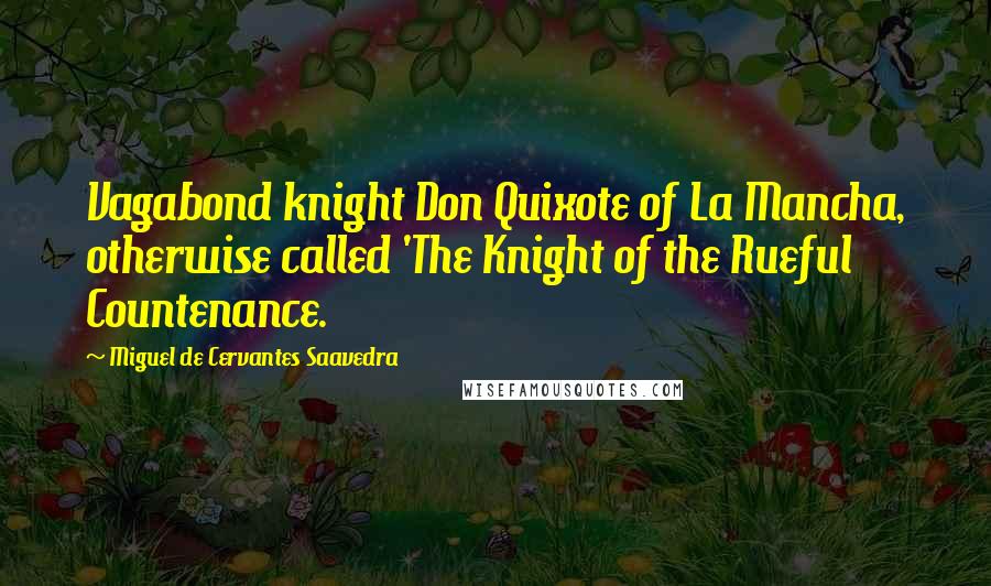 Miguel De Cervantes Saavedra Quotes: Vagabond knight Don Quixote of La Mancha, otherwise called 'The Knight of the Rueful Countenance.