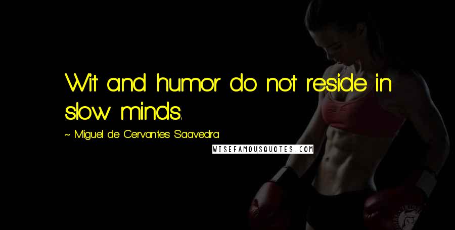 Miguel De Cervantes Saavedra Quotes: Wit and humor do not reside in slow minds.