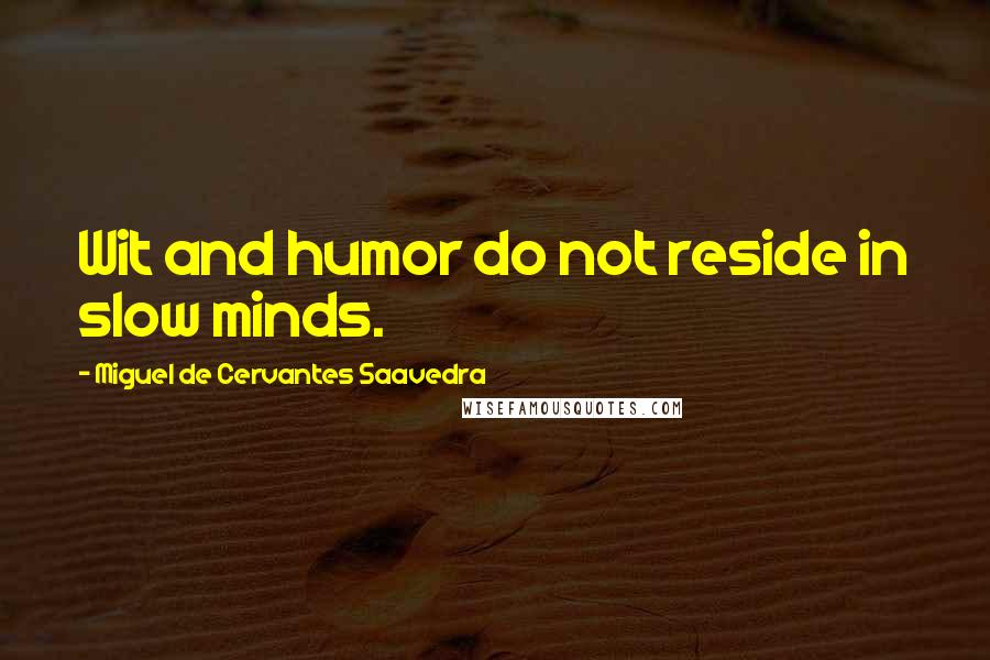 Miguel De Cervantes Saavedra Quotes: Wit and humor do not reside in slow minds.