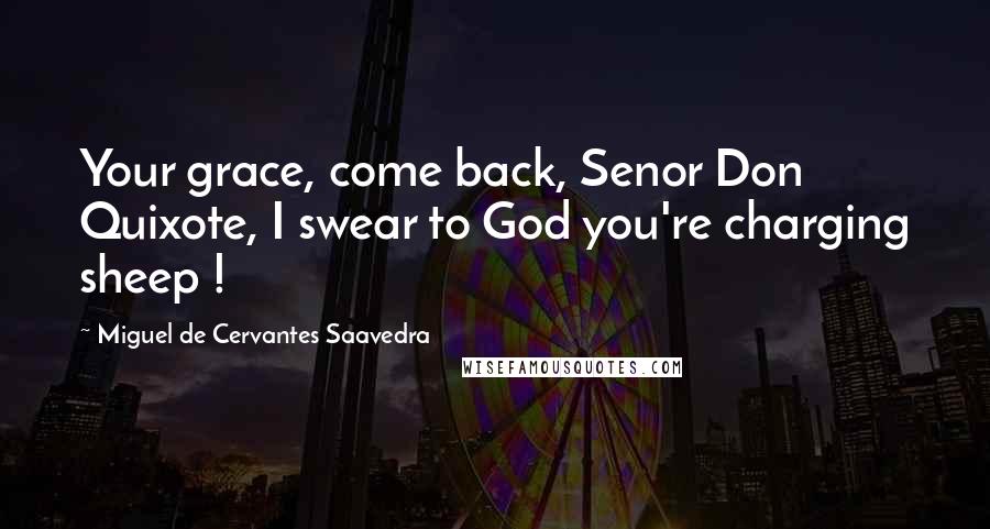 Miguel De Cervantes Saavedra Quotes: Your grace, come back, Senor Don Quixote, I swear to God you're charging sheep !