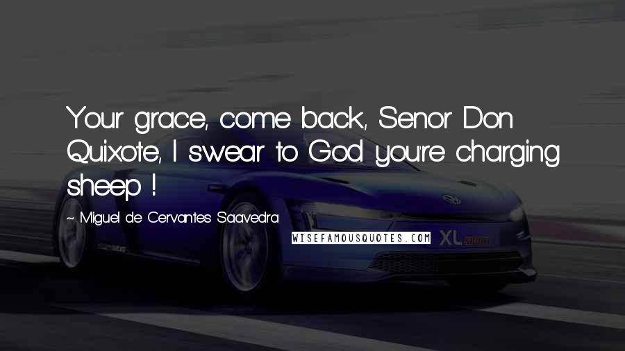 Miguel De Cervantes Saavedra Quotes: Your grace, come back, Senor Don Quixote, I swear to God you're charging sheep !