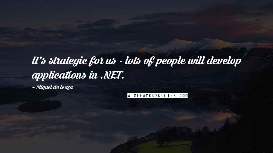 Miguel De Icaza Quotes: It's strategic for us - lots of people will develop applications in .NET.