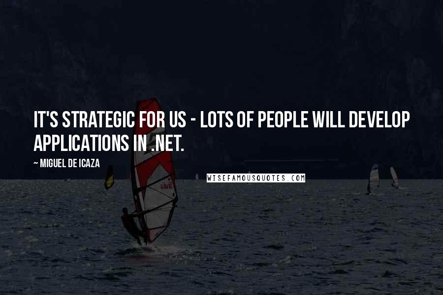 Miguel De Icaza Quotes: It's strategic for us - lots of people will develop applications in .NET.