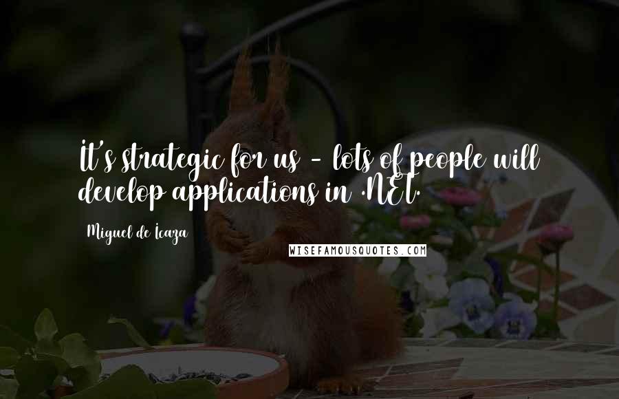 Miguel De Icaza Quotes: It's strategic for us - lots of people will develop applications in .NET.